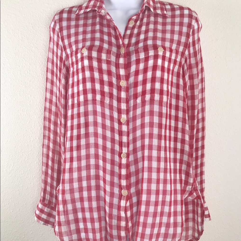Ralph Lauren Long Sleeve Plaid Top